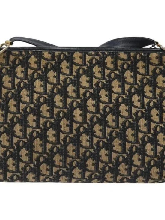 Christian Dior Trotter Canvas Shoulder Bag Navy Gold Auth BA3029 - Picture 3 of 16